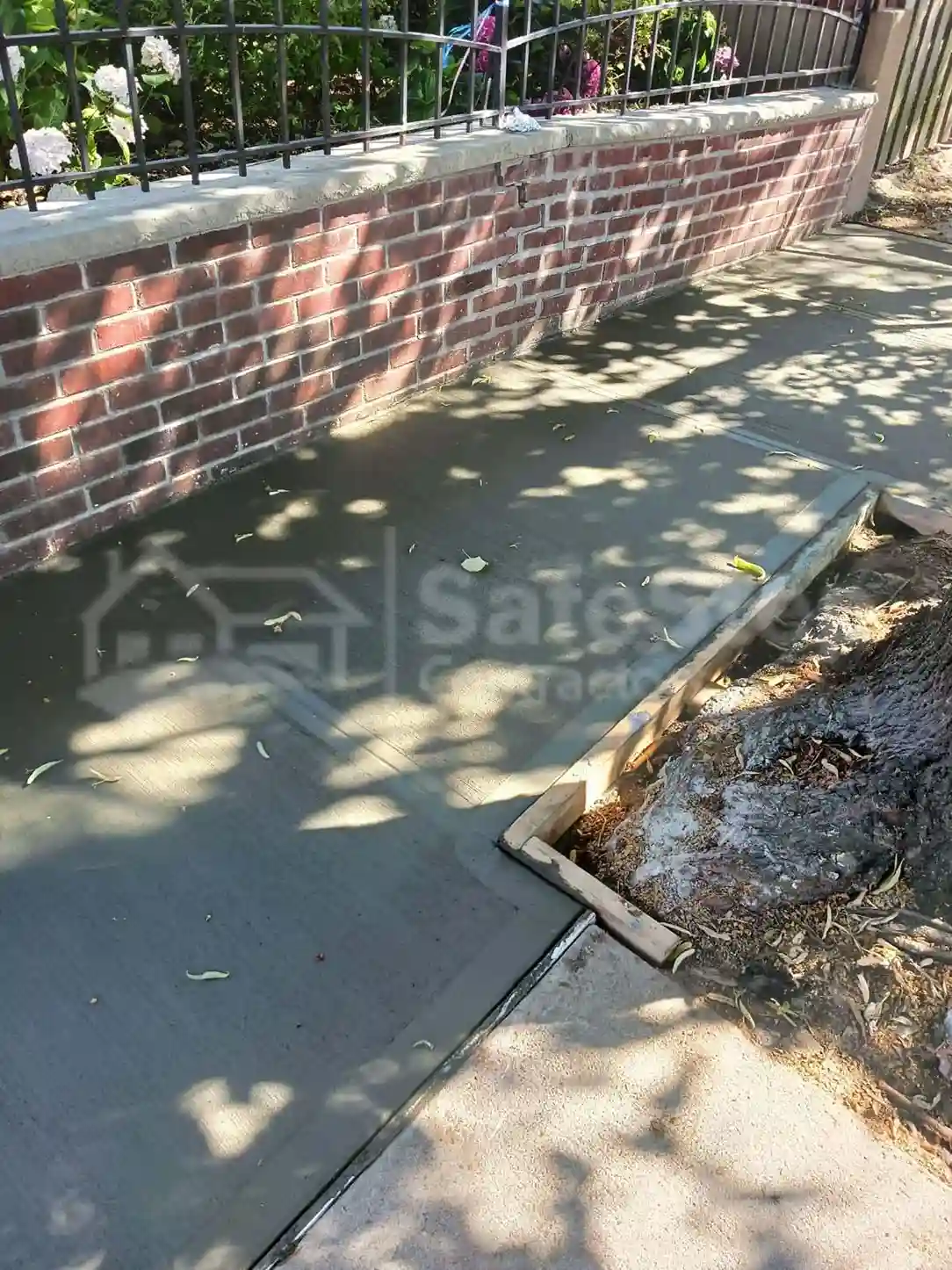 Contractor repairing sidewalk in New York City